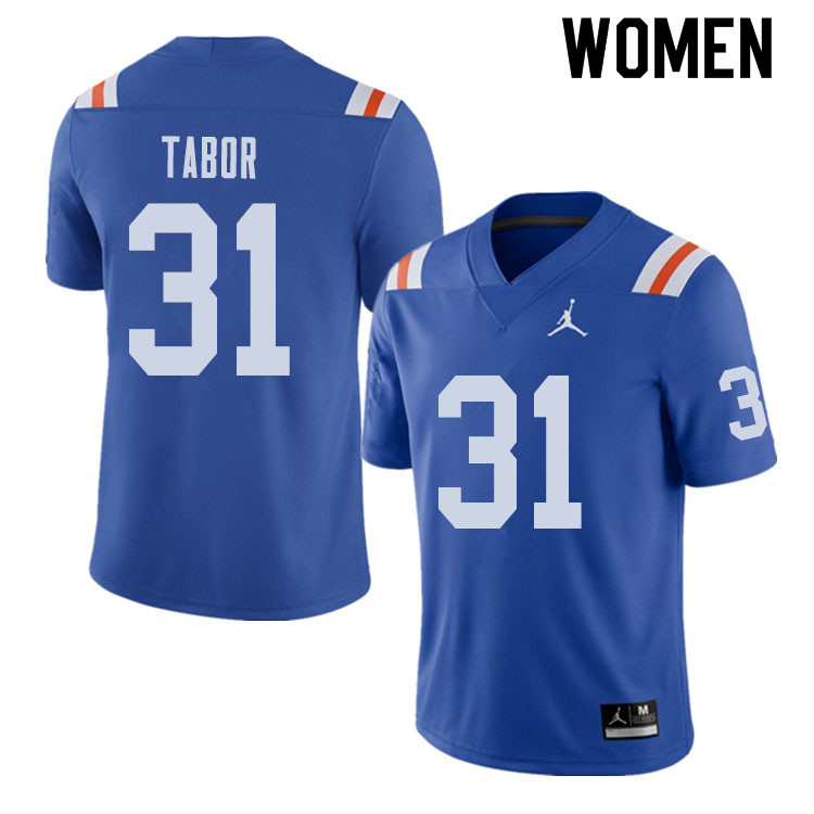 Jordan Brand Women #31 Teez Tabor Florida Gators Throwback Alternate College Football Jerseys Sale-R - Click Image to Close